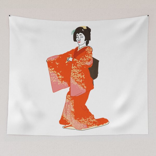 Item preview, Peach Flowers Kimono Motif designed and sold by KHRArts.