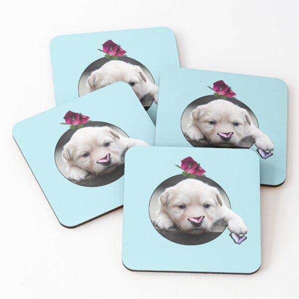 Item preview, Puppy playing with Butterflies and a Flower. designed and sold by MindTravel.
