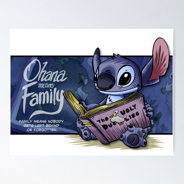 Disney Ohana Means Family Lilo and Stitch Poster Wall Decor – Twentyonefox