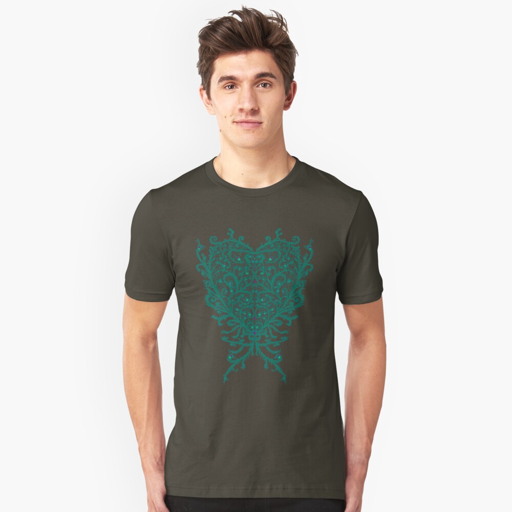 Peacock Heart Tee Dark Slim Fit T-Shirt