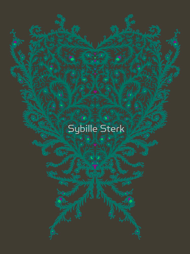 Peacock Heart Tee Dark by MagpieMagic