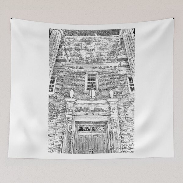 Item preview, Chapel Of Hope Columbia State Hospital Entrance Black And White designed and sold by LisaWootenPhoto.
