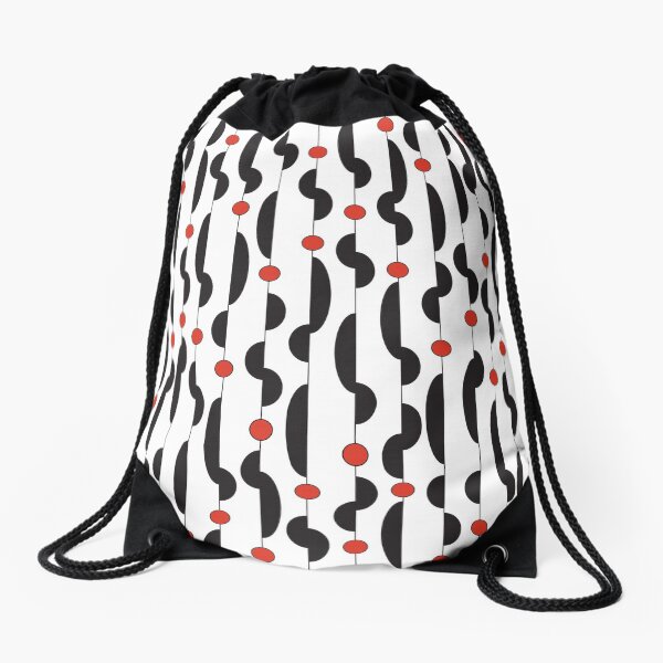 Squiggleoo Red Dot pattern Drawstring Bag