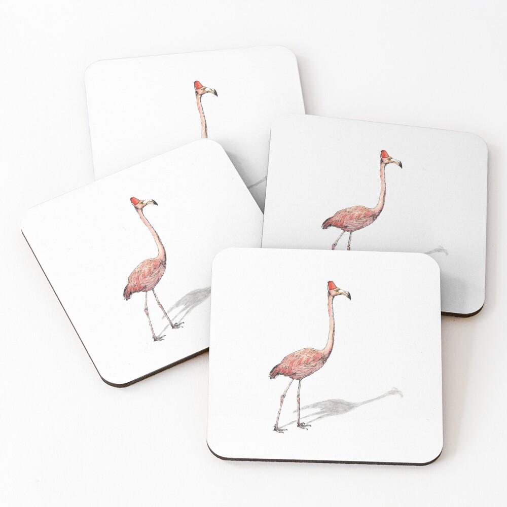 Fez Hat Flamingo Coasters (Set of 4)