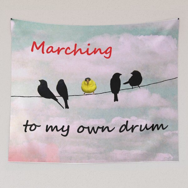 Item preview, Pink Teal Black Bird Wire Goldfinch Inspirational Art A502  designed and sold by byNicol.