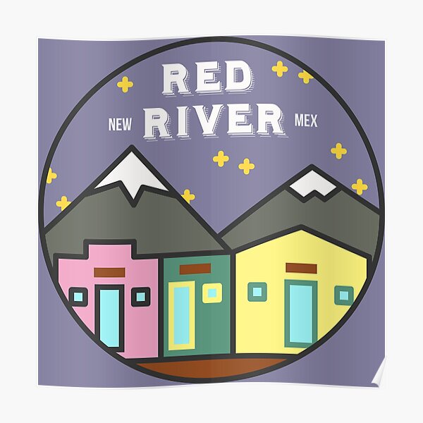 "Red River, New Mexico Night" Poster by thespacedeer Redbubble