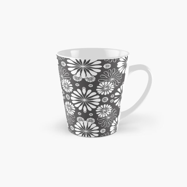 Monochrome #pattern #abstract #decoration #illustration flower art textile design vector element ornate tile textured seamless Tall Mug