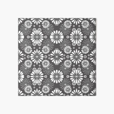 Monochrome #pattern #abstract #decoration #illustration flower art textile design vector element ornate tile textured seamless Art Board Print