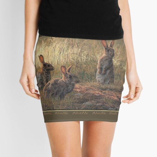 Cute Young Rabbits - "Adorable" Mini Skirt Mini Skirt