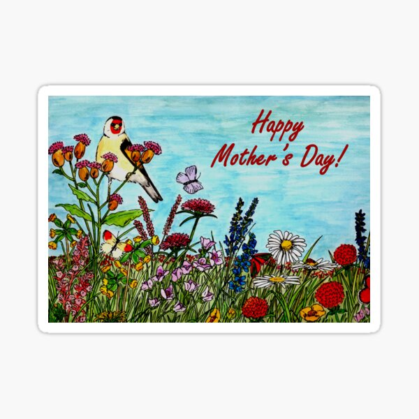 Mother's Day Card - Flower Meadow Sticker