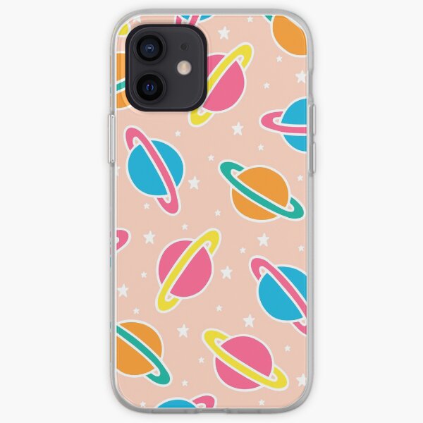 Pink Planets Pattern iPhone Soft Case