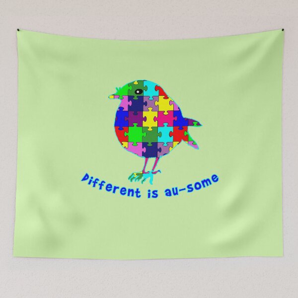 Item preview,  La conciencia del autismo Adorable Bird Different is Au-some designed and sold by LoveAndDefiance.