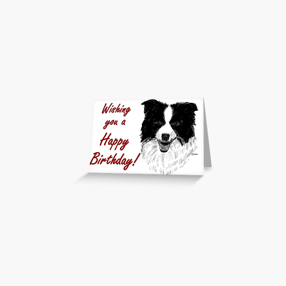 Border Collie Birthday Card Greeting Card