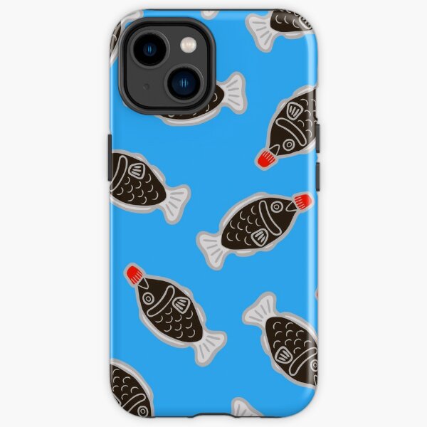 Sushi Soy Fish Pattern in Blue iPhone Tough Case