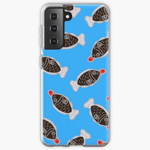 Sushi Soy Fish Pattern in Blue Samsung Galaxy Soft Case