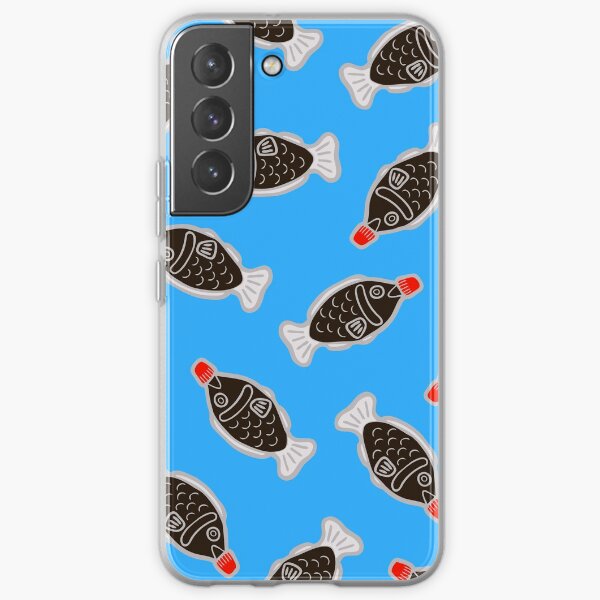 Sushi Soy Fish Pattern in Blue Samsung Galaxy Soft Case