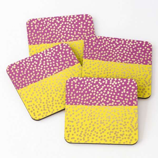 Item preview, Yellow and Aubergine Gold Dot Spot Pattern designed and sold by evannave.