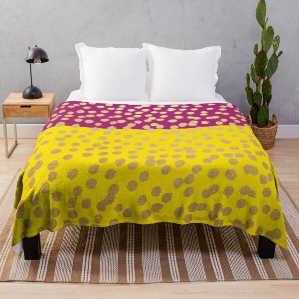 Item preview, Yellow and Aubergine Gold Dot Spot Pattern designed and sold by evannave.