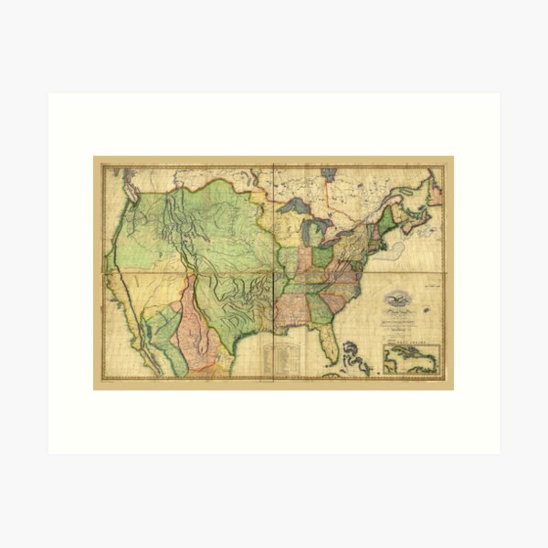 Item preview, Map of the United States of America by John Melish (1816) designed and sold by allhistory.