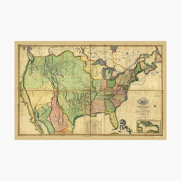 Item preview, Map of the United States of America by John Melish (1816) designed and sold by allhistory.