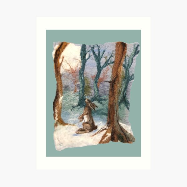 Moon Gazing Hare Art Print