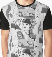 Japanese woman black and white Graphic T-Shirt