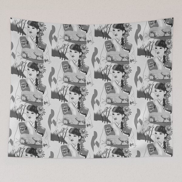 Item preview, Japanese woman black and white designed and sold by Julia Grammer-Begley.