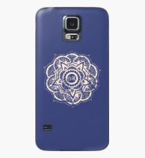 Weißer Lotus (blau) Hülle & Klebefolie für Samsung Galaxy