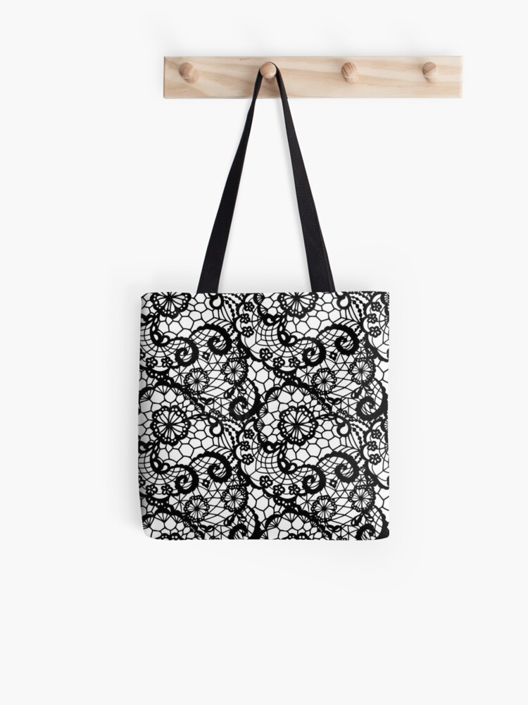 Black and White Lace Pouch