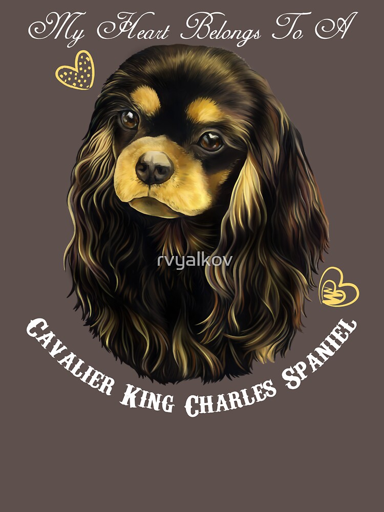 Cavalier King Charles Spaniel, King Charles Spaniel Gifts, Cavalier King Charles Spaniel Art, Black And Tan Cavalier by rvyalkov