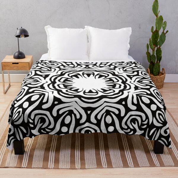 Item preview, Black & White Abstract Floral Explosion Mandala designed and sold by Mia Harper Design.