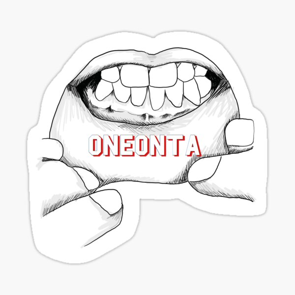 Oneonta-lip tattoo Sticker
