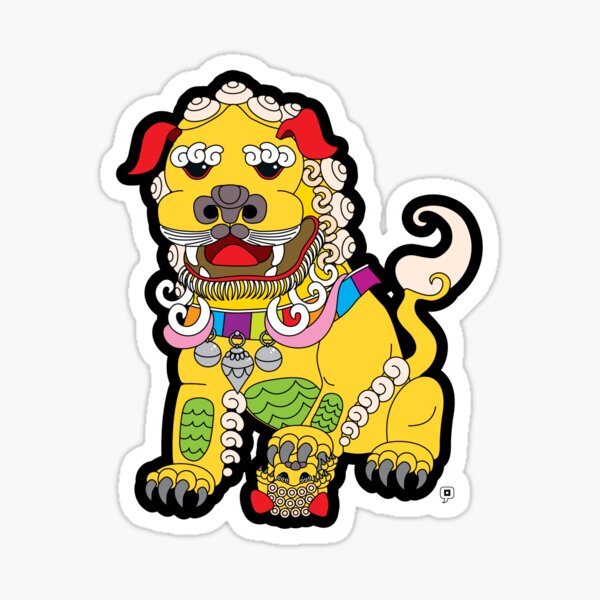 Item preview, Golden Temple Lion - Female designed and sold by thickblackoutline.