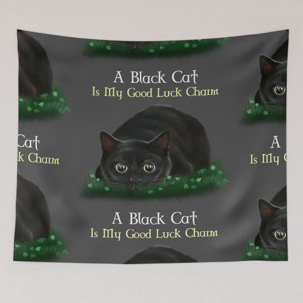 Item preview, Cat Gifts, Cat lover, Cat mom, Cat dad, Cat Art, Black Cat, A Black Cat Is My Good Luck Charm, cat shirt, cat mugs, cat painting  designed and sold by rvyalkov.