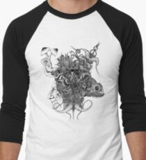 Psilocybinaturearthell Psychedelic Ink Illustration Men's Baseball ¾ T-Shirt