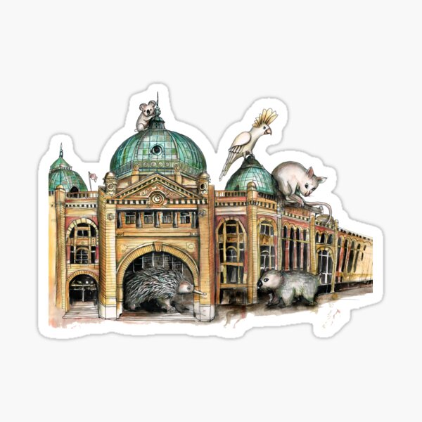 Flinders street station Melbourne Sticker