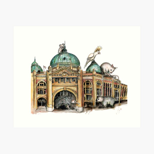 Item preview, Flinders street station Melbourne designed and sold by Jenny Wood.