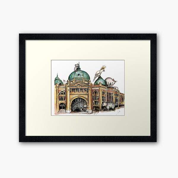Flinders street station Melbourne Framed Art Print