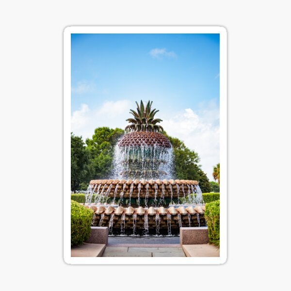 Pineapple Fountain in Charleston, SC Sticker