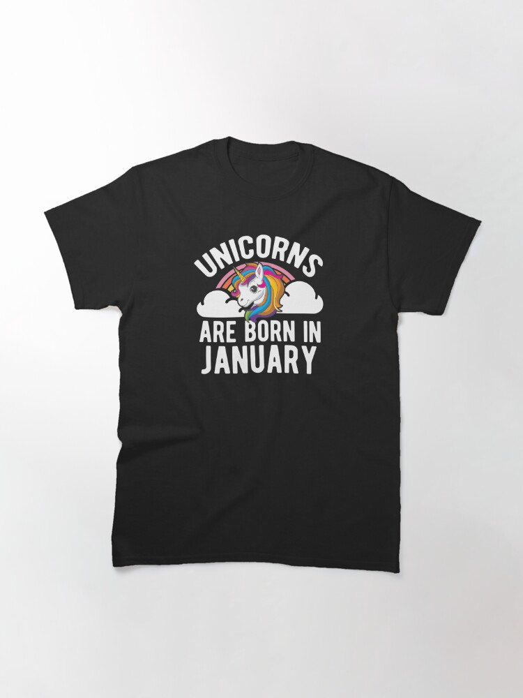 Discover Unicorns Are Born In January Shirt Birthday Month Gift Tee Classic T-Shirt