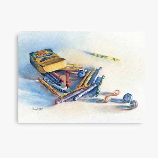 crayons and marbles Metal Print