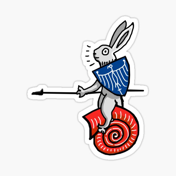 Bunny Snail Rider After MS Yates Thompson 8 F 294 Sticker