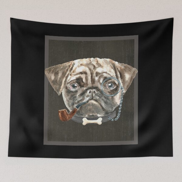 Item preview, Pug Monacle Pipe Collar Bone Dogs In Clothes designed and sold by Vroomie.