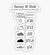 Sunny 16 Rule - Black Sticker