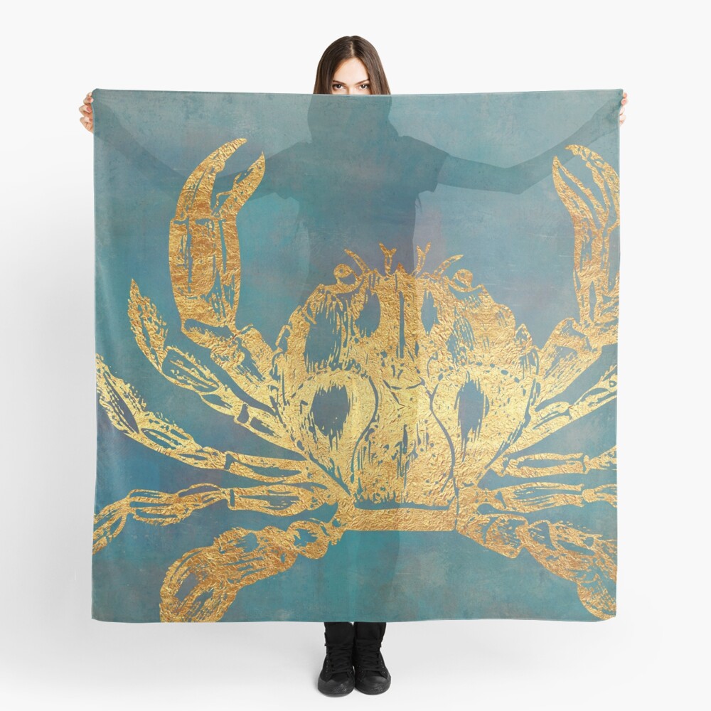 Deep Sea Life VI Golden Crab, ocean texture Scarf