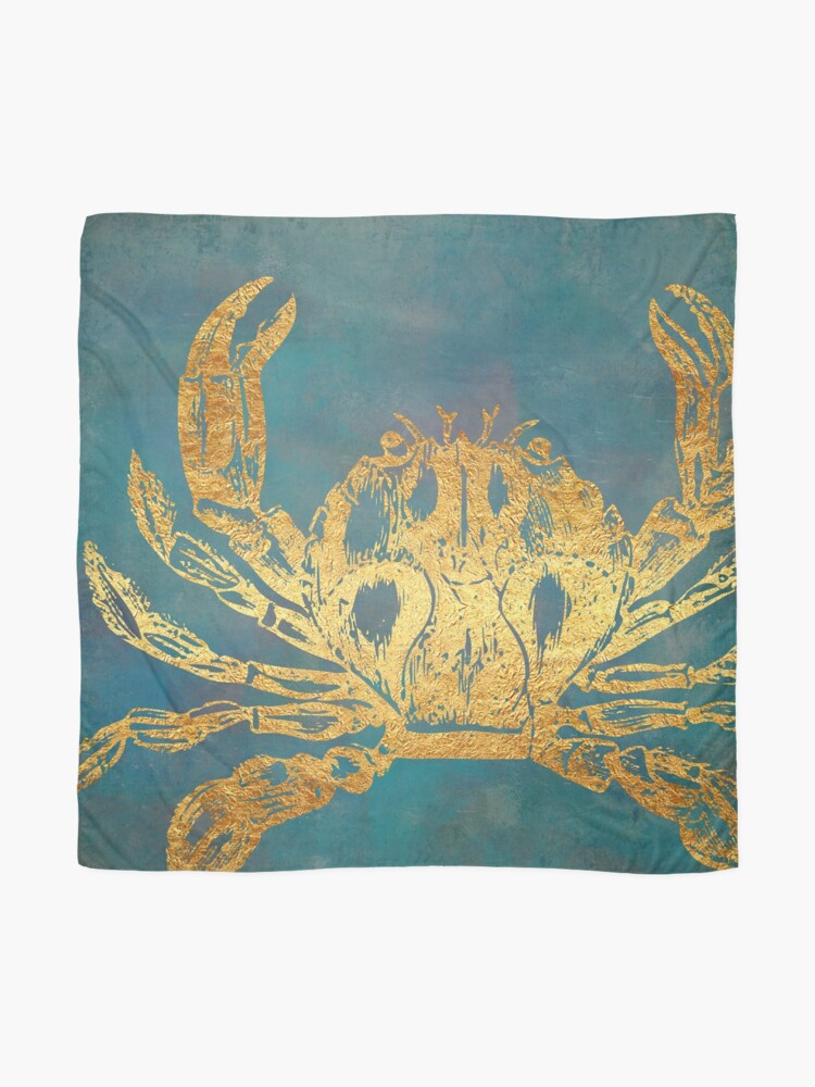 Alternate view of Deep Sea Life VI Golden Crab, ocean texture Scarf