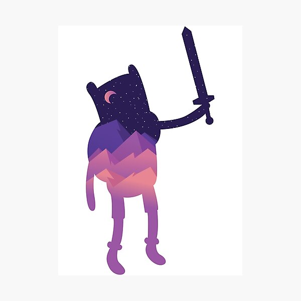 Space Finn (Adventure Time) Photographic Print