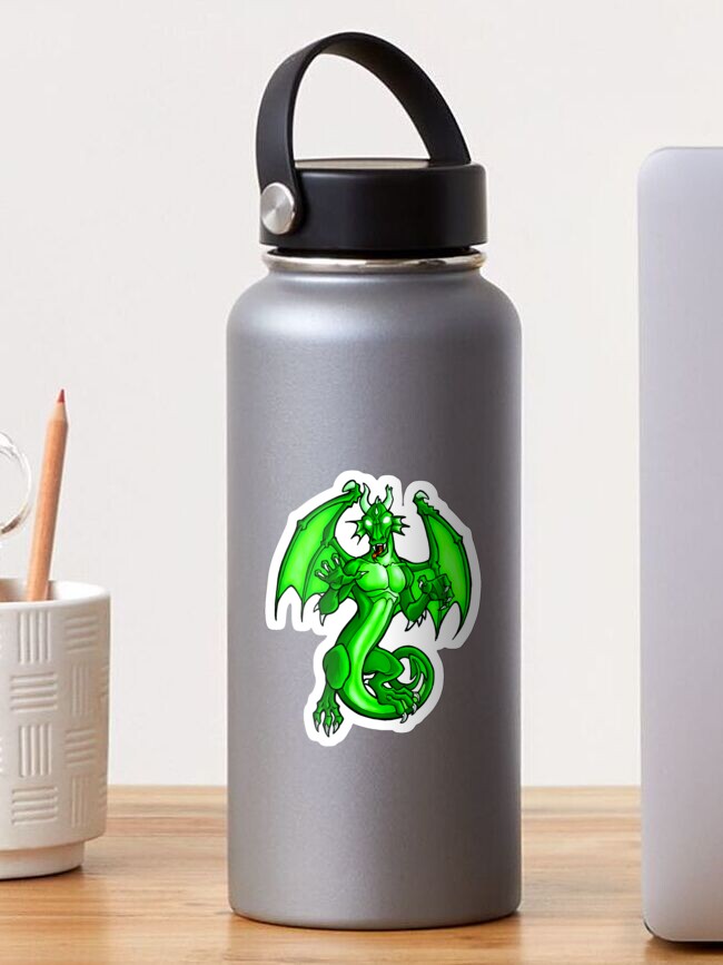 Thumbnail 1 of 3, Sticker, Green Dragon designed and sold by cybercat.
