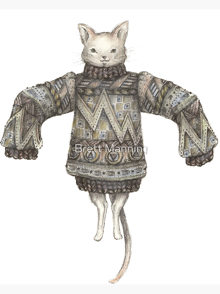 Thumbnail 3 of 3, Magnet, Sweater Puss T-Shirt designed and sold by brettisagirl.
