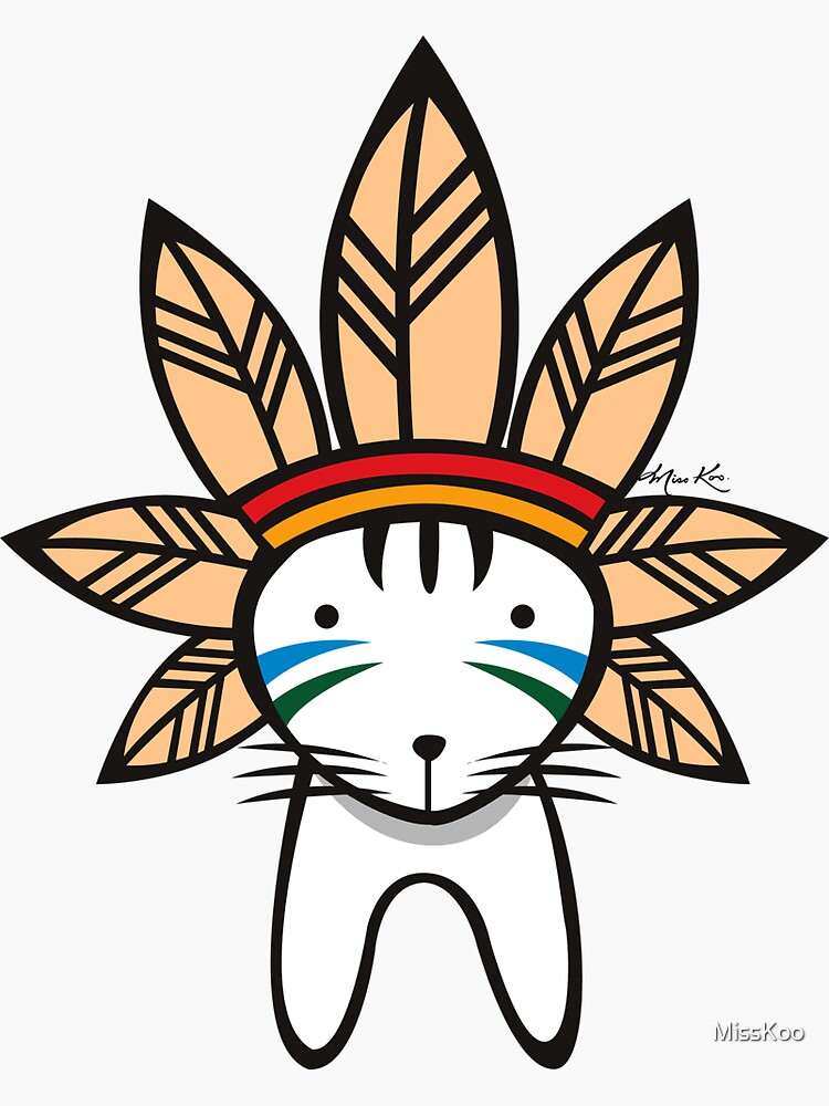 "Mohawk Cat" Sticker by MissKoo Redbubble